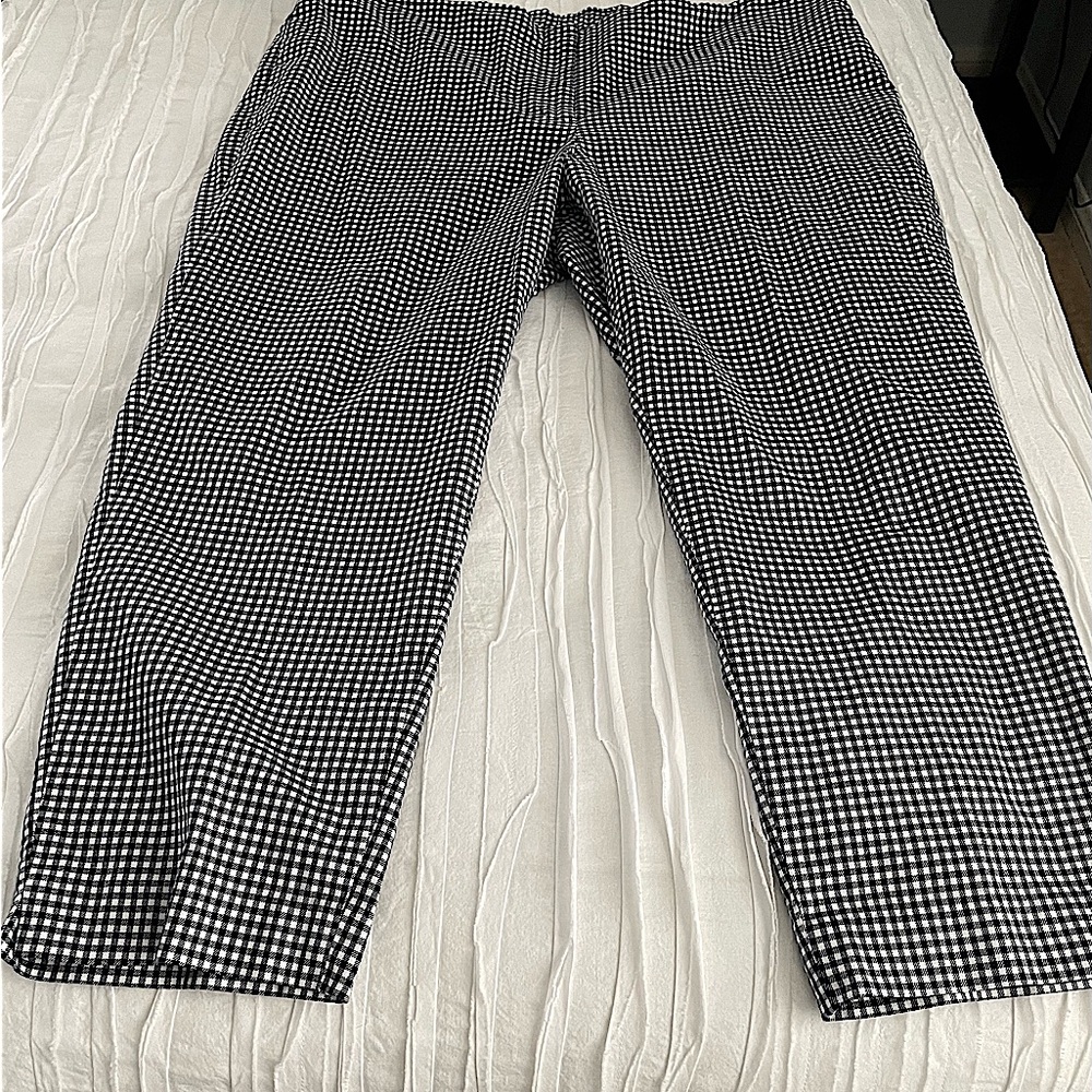 J. Jill Black and White Checkered Pants Size 18P